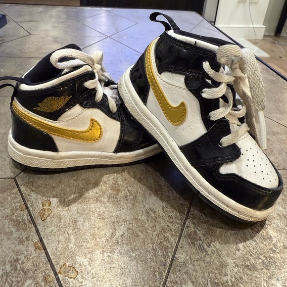 Kids Black and Gold Sneakers - Picture 1 of 7